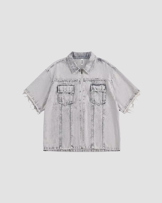 Washed Denim Utility Shirt